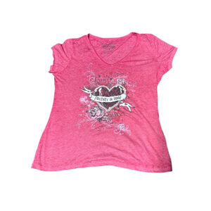 Women's Rocker Girl Pink Short Sleeve Tee Plus Size XXL